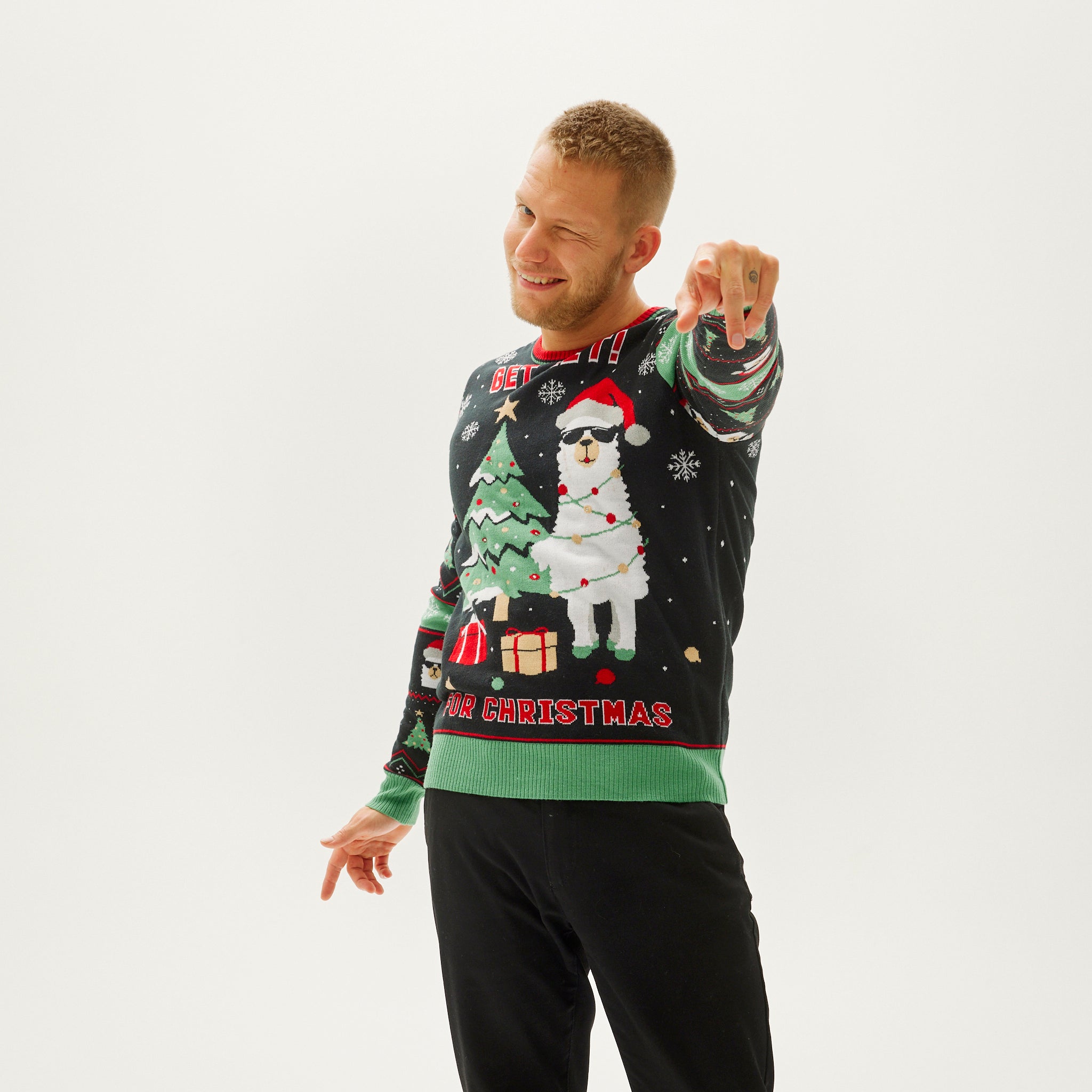 Get Lit Llama Christmas Sweater - Men